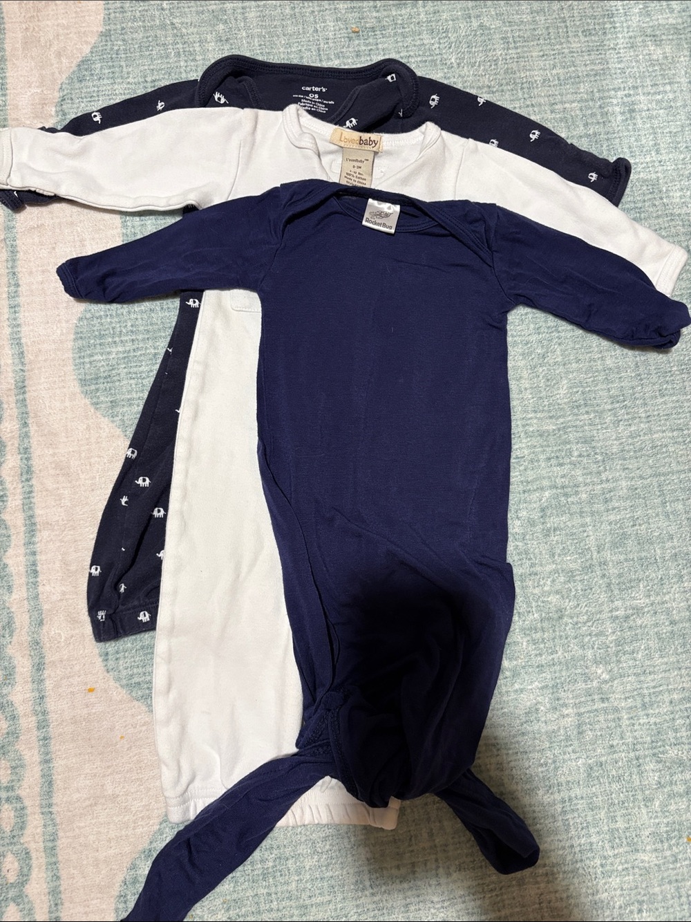 Set of 3 gowns, 0-3 mo